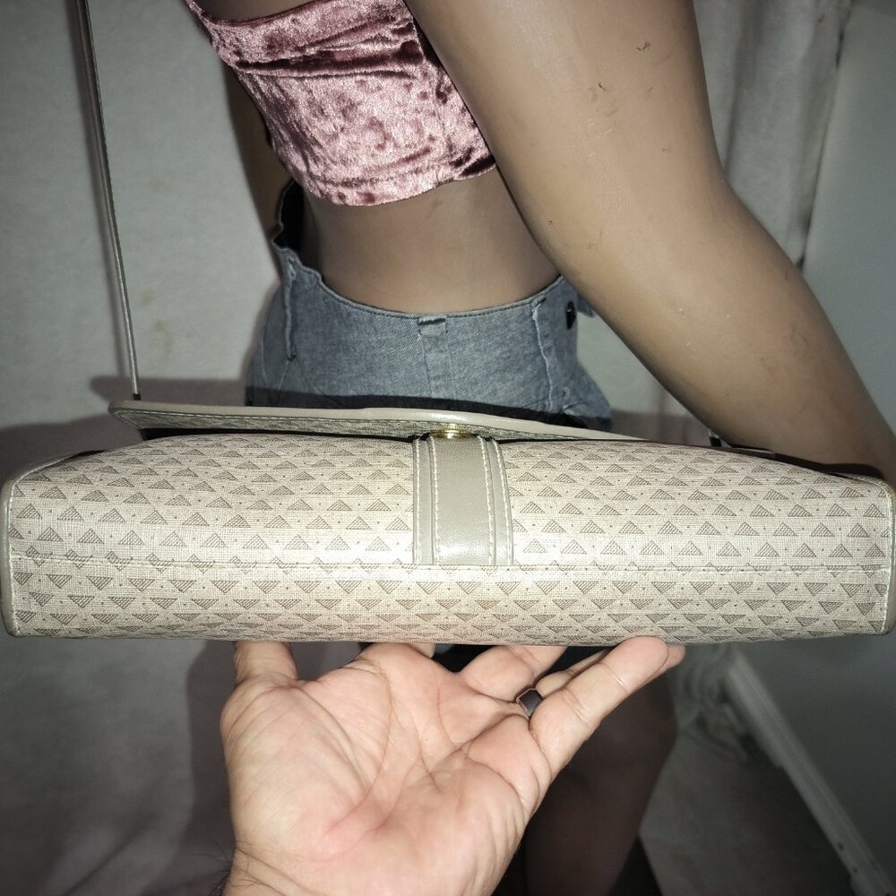 Liz Claiborne Beige and Taupe Leather Crossbody Bag, EUC - Picture 6 of 16